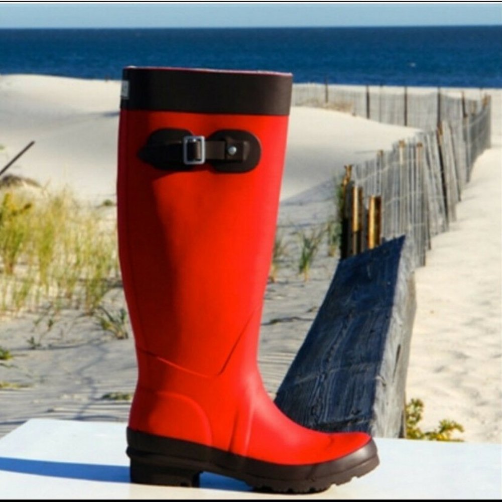 Nu Boat Red Brown Rainboots